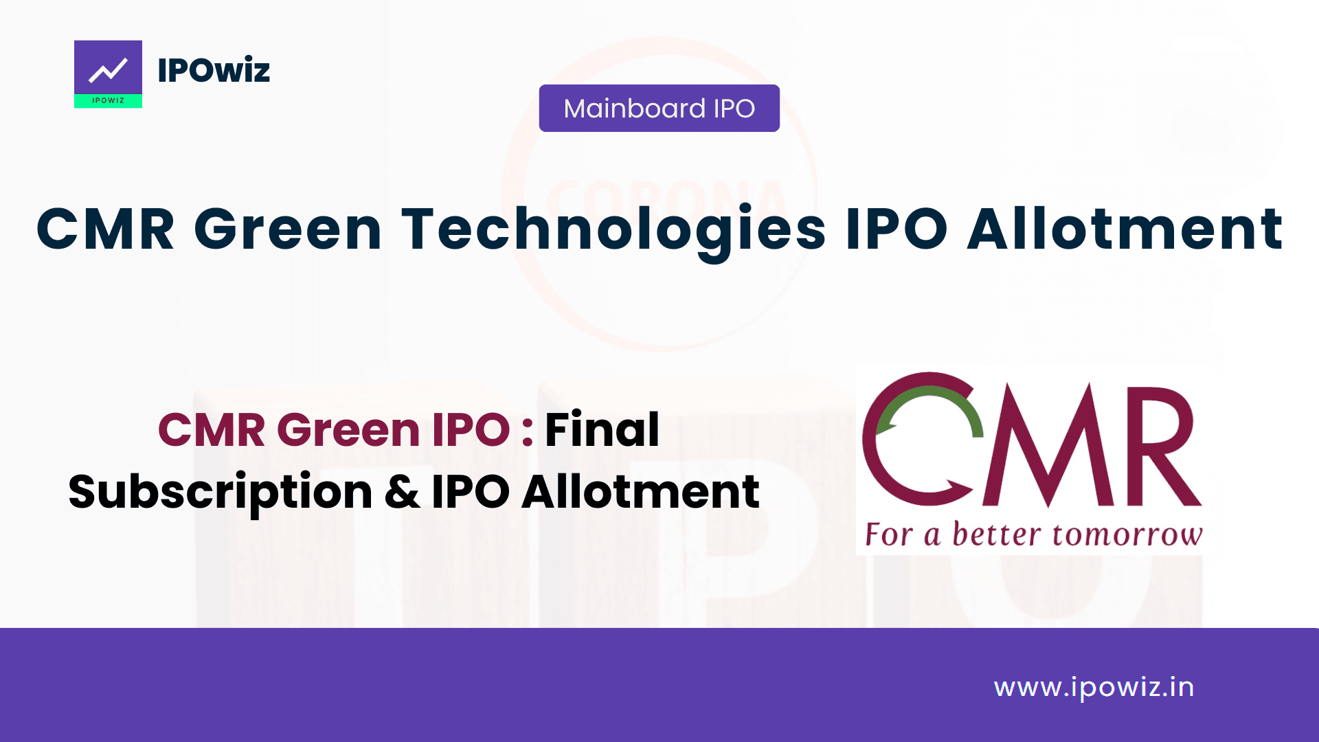 CMR Green Technologies IPO Allotment Status Online